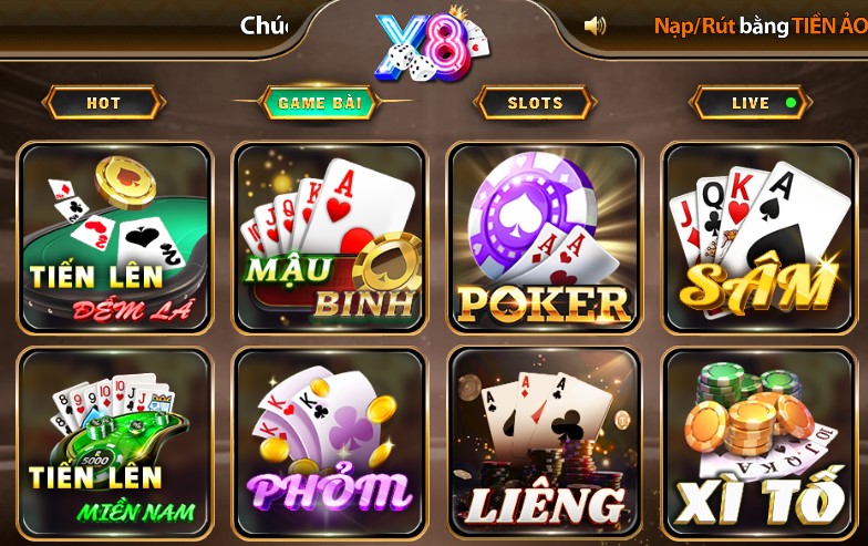 Các game bài phổ biến tại X8club