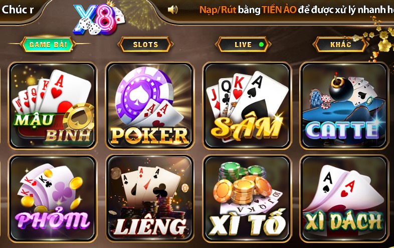 Những ưu điểm khi chơi game bài tại X8club